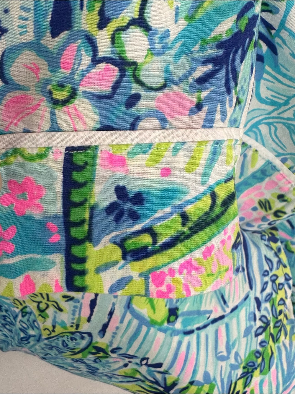 Lilly Pulitzer “Lilly’s House” Blue Floral Button-Front Pajama Top and Bottom XS - Picture 7 of 10